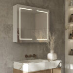 Badezimmerspiegelschrank aus Aluminium 80x70 cm (1080C Series)