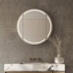 Runder Badezimmerspiegelschrank aus Aluminium10080