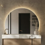 Organischer halbrunder Badspiegel 9020